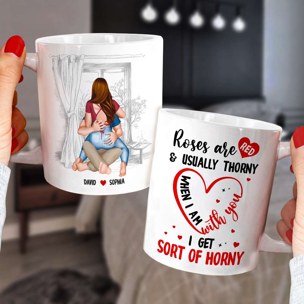 Personalized Couple Coffee Mug - Roses are Red Design Coffee Mug PopCulturePrints
