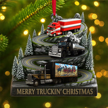 Load image into Gallery viewer, Merry Truckin&#39; Christmas – Classic Trucks Ornament, Personalized Gifts for Truckers Ornament PopCulturePrints
