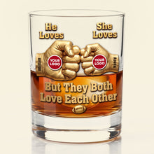 Load image into Gallery viewer, Celebrate Your Love - Personalized Fist Bump Couple Sport Round Glass Glass PopCulturePrints
