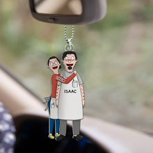 Load image into Gallery viewer, Personalized Couple Car Ornament - Customizable Keychain Ornament PopCulturePrints
