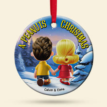 Load image into Gallery viewer, Personalized Peanuts Christmas Ceramic Ornament for Couples
