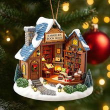 Load image into Gallery viewer, &quot;A Cozy Retreat for Every Book Lover&quot; - Personalized Book Nook Christmas Ornament - Custom Gift for Readers, Friends, Family Ornament PopCulturePrints
