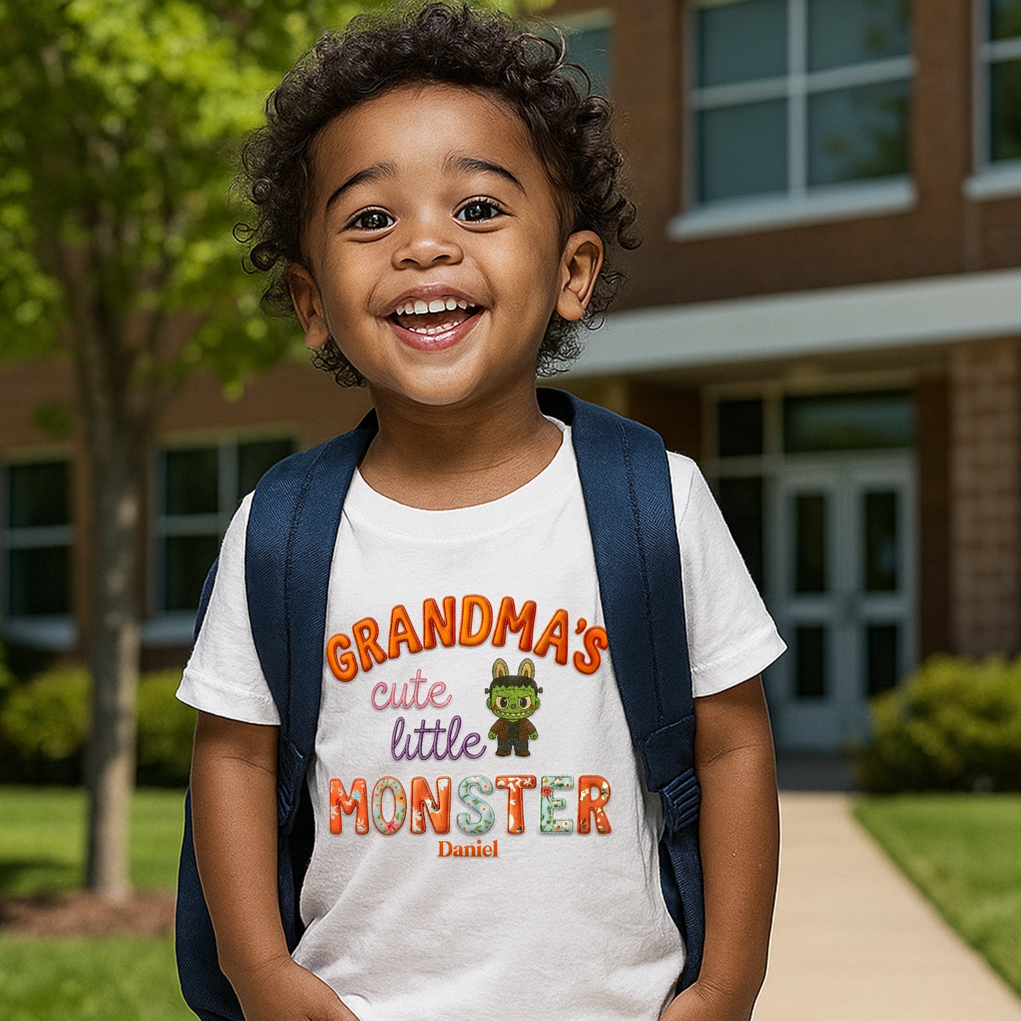 Grandma's Cute Little Monster Youth Shirt - Personalized Gifts for Kids Shirts PopCulturePrints