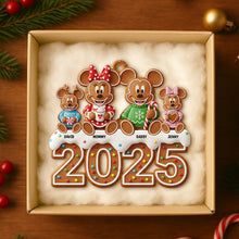 Load image into Gallery viewer, Bring Home the Cheer: Personalized Cartoon Gingerbread Family Christmas Ornament Ornament PopCulturePrints
