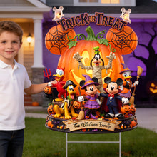 Load image into Gallery viewer, Spooktacular Family Fun: Trick Or Treat Spooky Yard Sign - Personalized Halloween Gift

