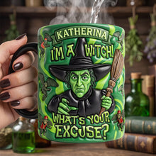 Load image into Gallery viewer, “I'm a Witch! What's Your Excuse?” - Magical Green Character Magic Mug - Personalized Gifts Coffee Mug PopCulturePrints
