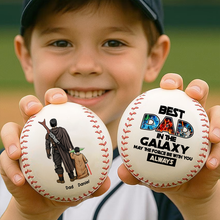 Load image into Gallery viewer, “Best Dad In The Galaxy” - Personalized Baseball Gift for Dad Baseball PopCulturePrints
