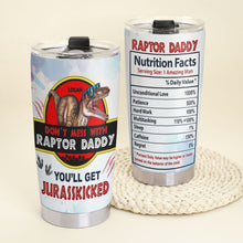 Load image into Gallery viewer, Raptor Daddy Personalized Tumbler - Nutrition Facts Design
