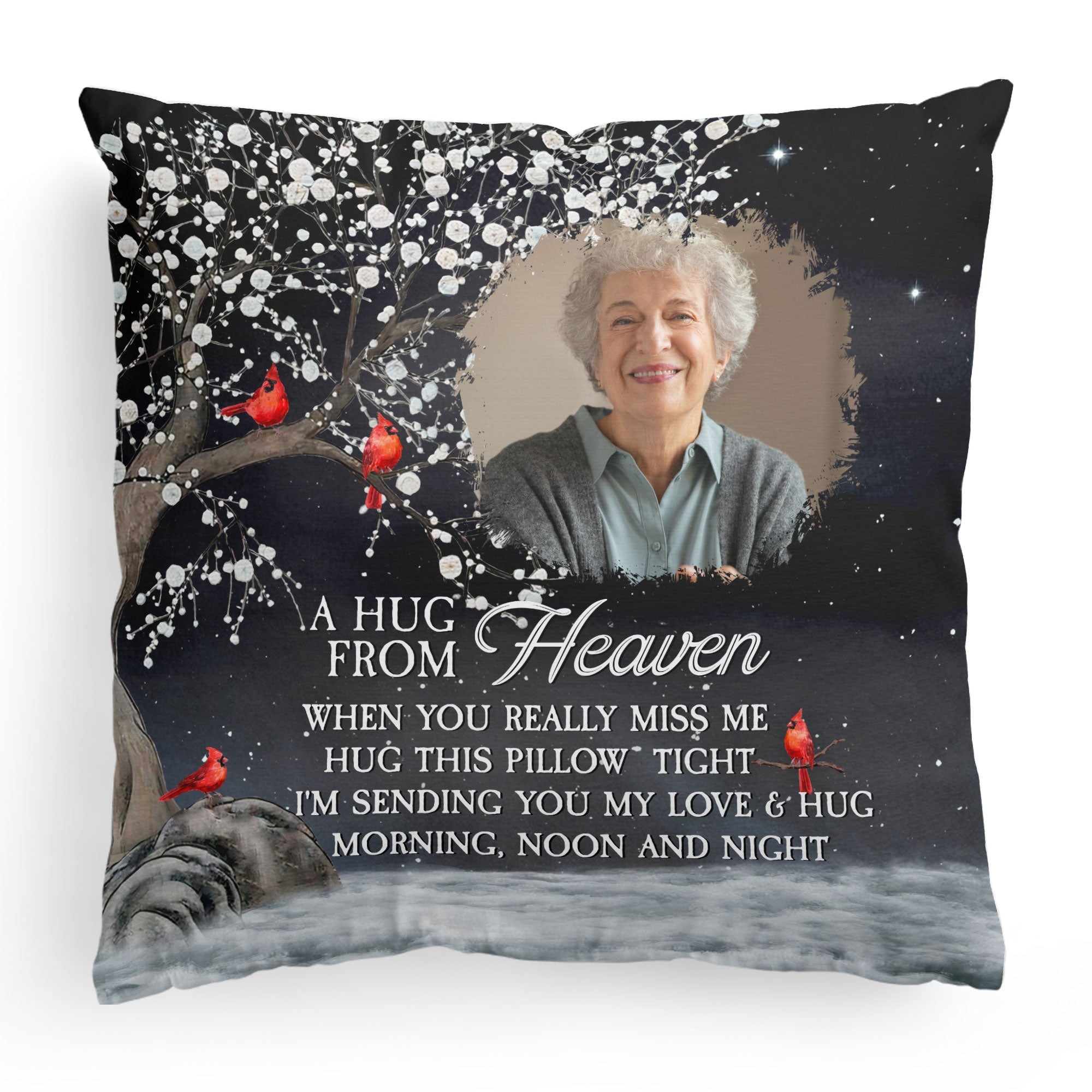 Personalized Hug From Heaven Photo Memory Pillow Pillow PopCulturePrints