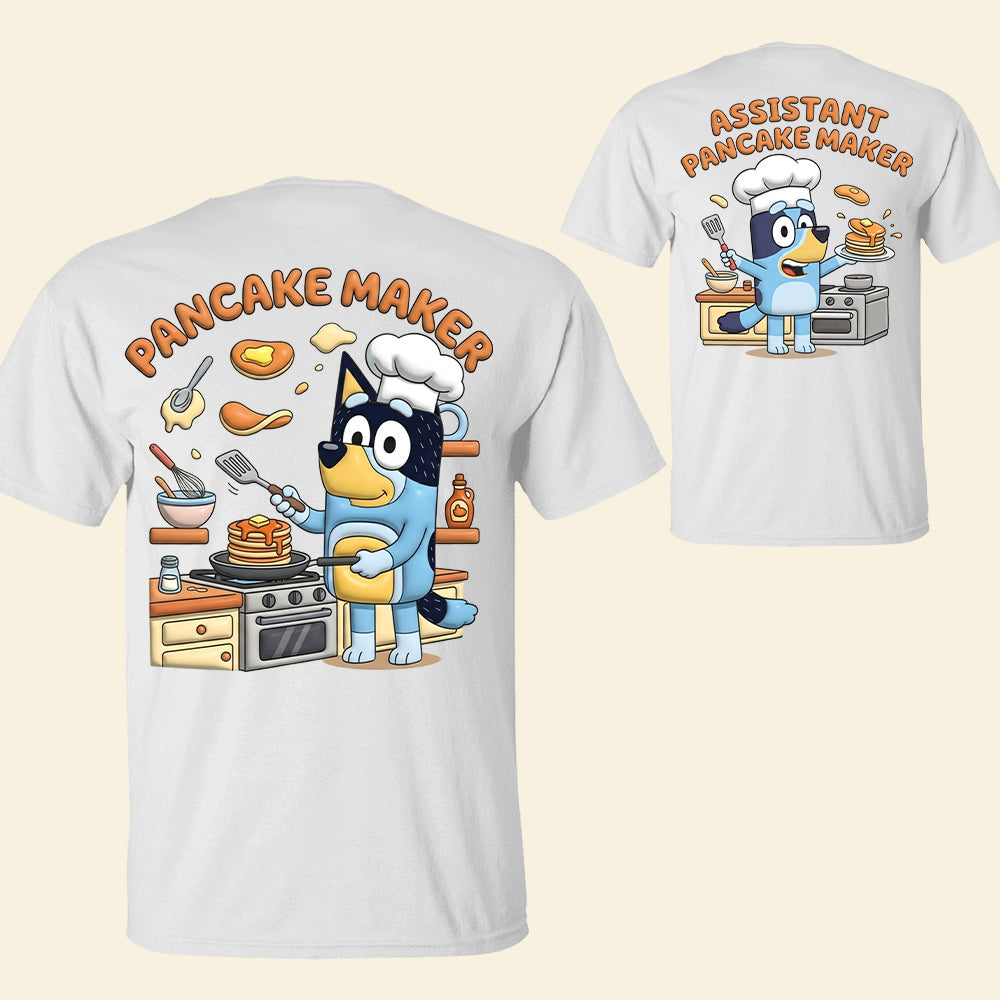 “Flip Flap for Family Fun!” - Personalized Lovely Pancake Maker Dad & Kids Shirt - Gift for Dads, Kids, Grandpas Shirts PopCulturePrints
