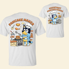 Load image into Gallery viewer, “Flip Flap for Family Fun!” - Personalized Lovely Pancake Maker Dad &amp; Kids Shirt - Gift for Dads, Kids, Grandpas Shirts PopCulturePrints
