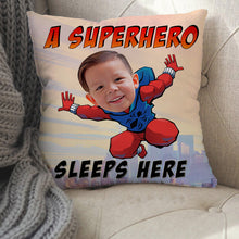 Load image into Gallery viewer, Personalized Superhero Photo Pillow - Custom Gift for Kids Pillow PopCulturePrints
