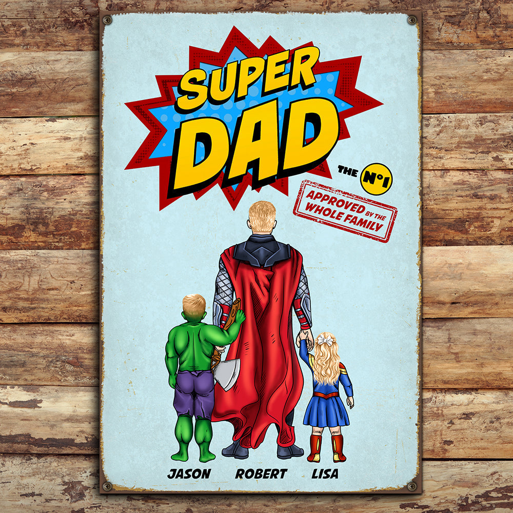 Super Dad Personalized Metal Wall Art Metal Signs PopCulturePrints