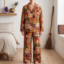 Load image into Gallery viewer, Magic Awaits with Our Personalized Patchwork Button Up Pajama Set - A Perfect Halloween Gift for Witch Lovers! Pajama Set PopCulturePrints
