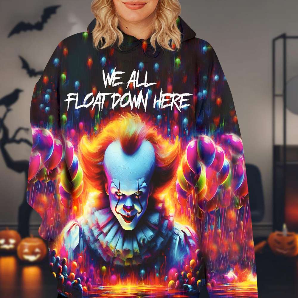 Horror Movie 3D Shirt - Creepy Clown 'We All Float Down Here'