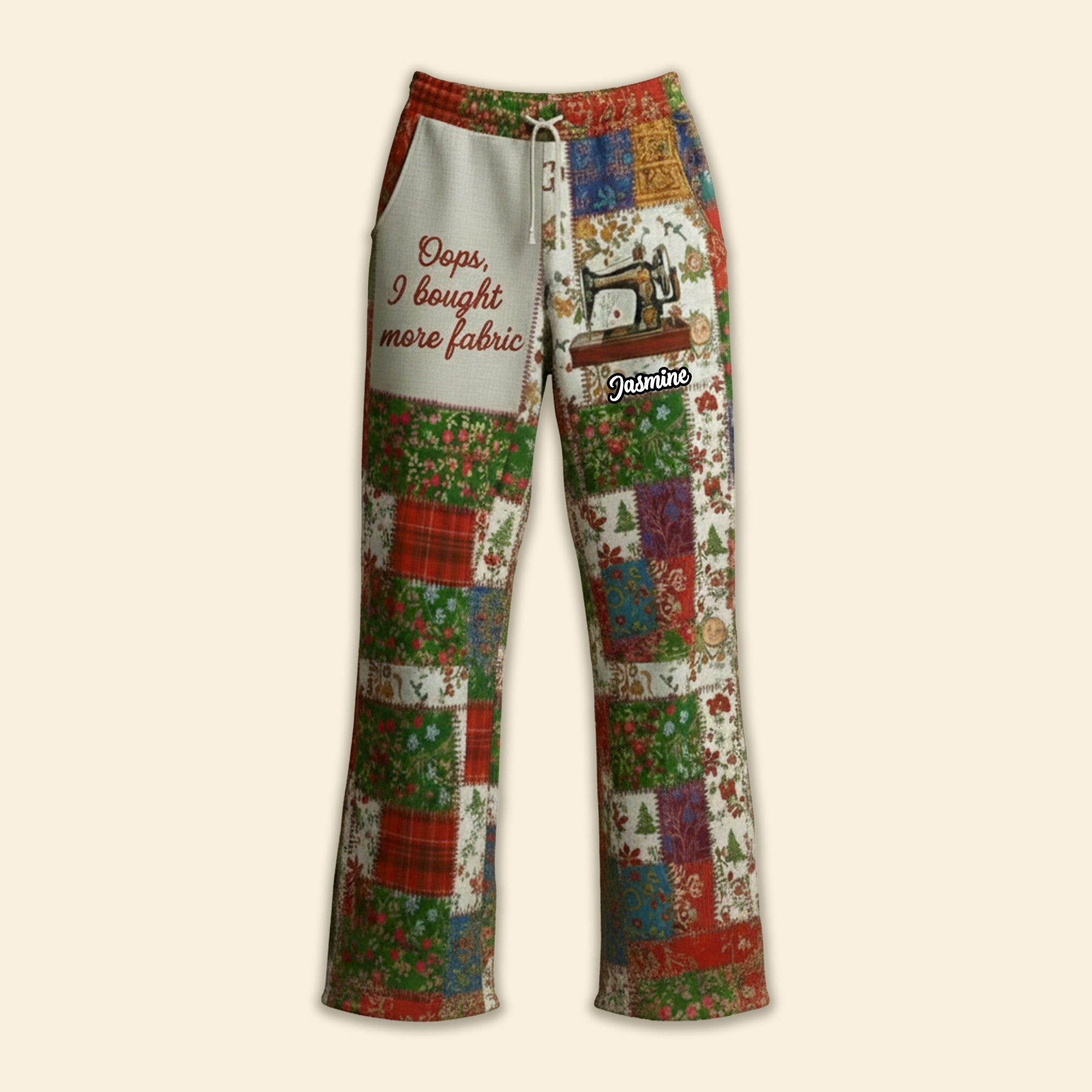 Oops, I Bought More Fabric - Personalized Sewing Pajama Pants for Craft Lovers Pajama Pant PopCulturePrints