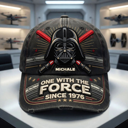 One with the Force - Vintage Space Adventure Classic Cap - Personalized Gift Caps PopCulturePrints