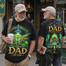 Load image into Gallery viewer, “The Legend of Dad, Your Adventure Awaits!” - Personalized T-Shirt for Dads and Grandpas Shirts PopCulturePrints
