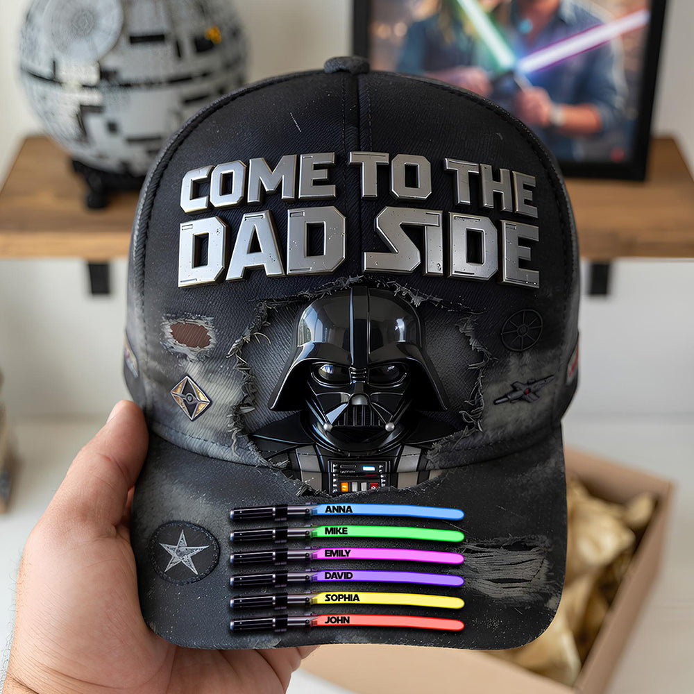 “Join the Dad Side” - Personalized Cosmic Dad Hat - Unique Gift for Dad, Grandpa & Fathers Caps PopCulturePrints