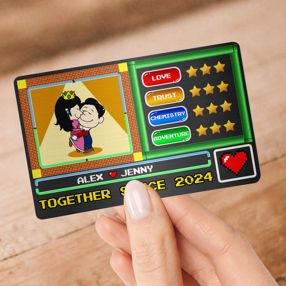 Personalized Love Card for Couples - Unique Aluminum Wallet Insert Wallet Card PopCulturePrints