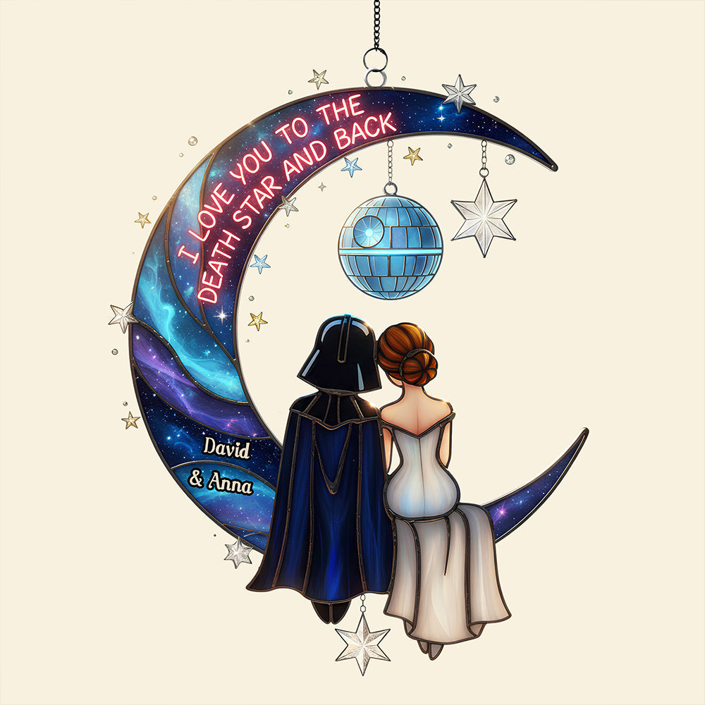 Love Beyond the Stars - Personalized Cosmic Couple Suncatcher Ornament Ornament PopCulturePrints