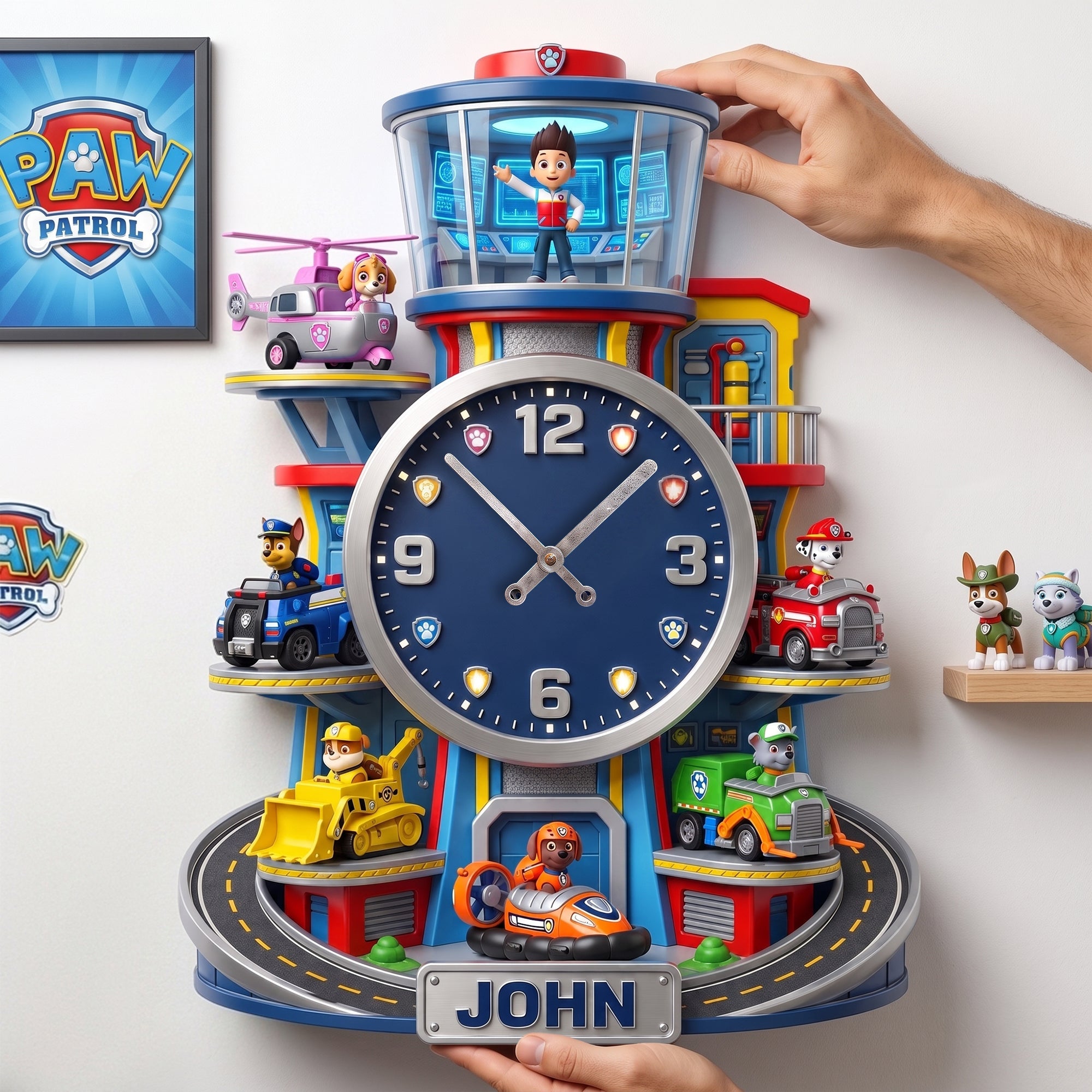 “Time for Adventure!” - Personalized Acrylic Hanging Wall Clock - A Perfect Gift for Kids