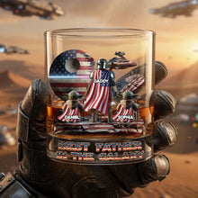Load image into Gallery viewer, "Best Father in the Galaxy" - Legendary Cosmic Dad Round Glass - Personalized Gift for Dads, Grandpas, and More! Glass PopCulturePrints
