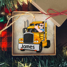 Load image into Gallery viewer, Custom Trucker Christmas Ornament - Personalized Gift Ornament PopCulturePrints
