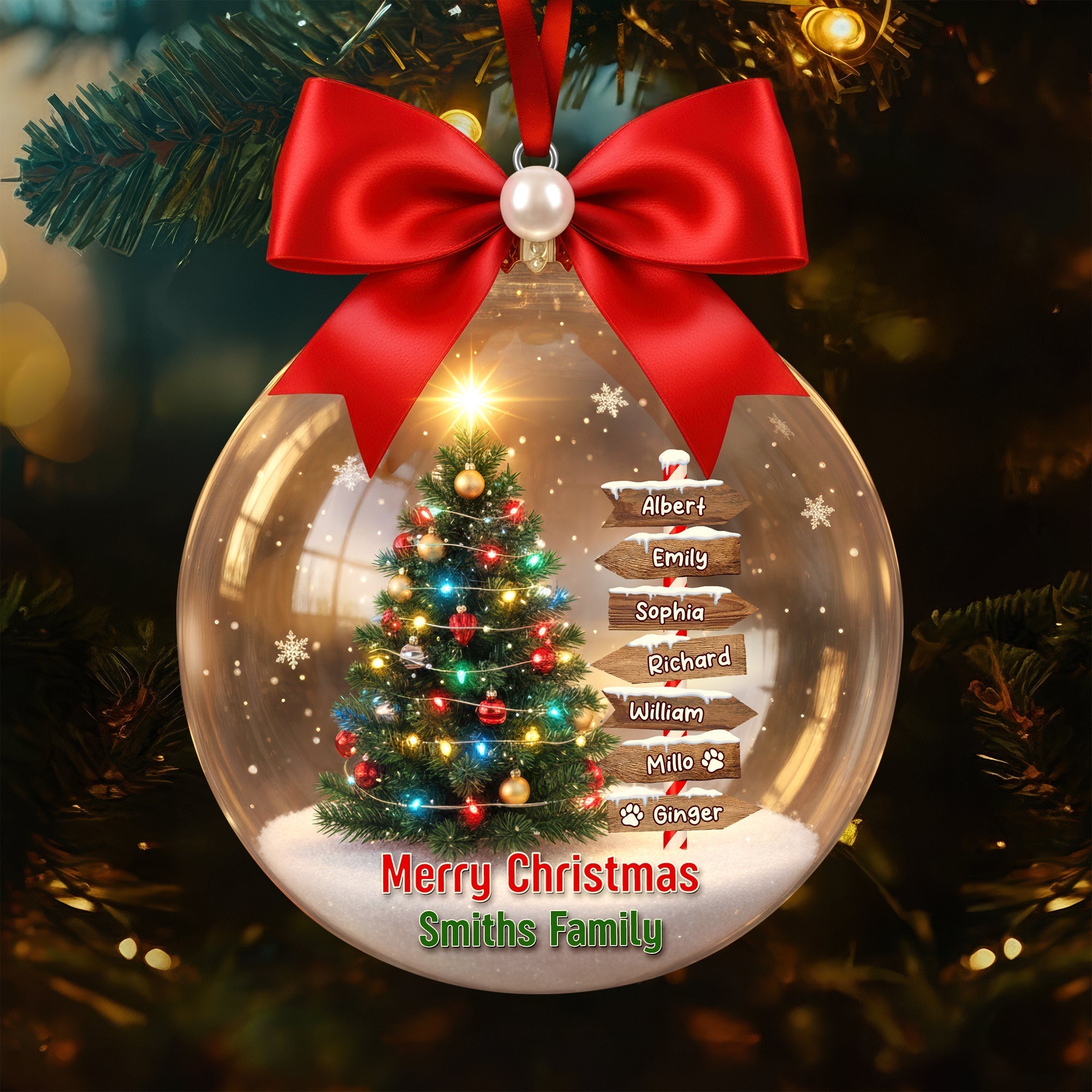 Family Tree Christmas Ornament – A Heartwarming Personalized Gift for Family Ornament PopCulturePrints