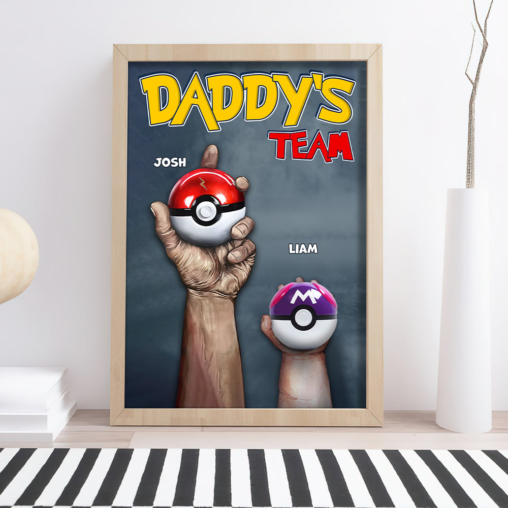 Personalized Daddy's Team Canvas Print - Unique Father's Day Gift Poster & Canvas PopCulturePrints