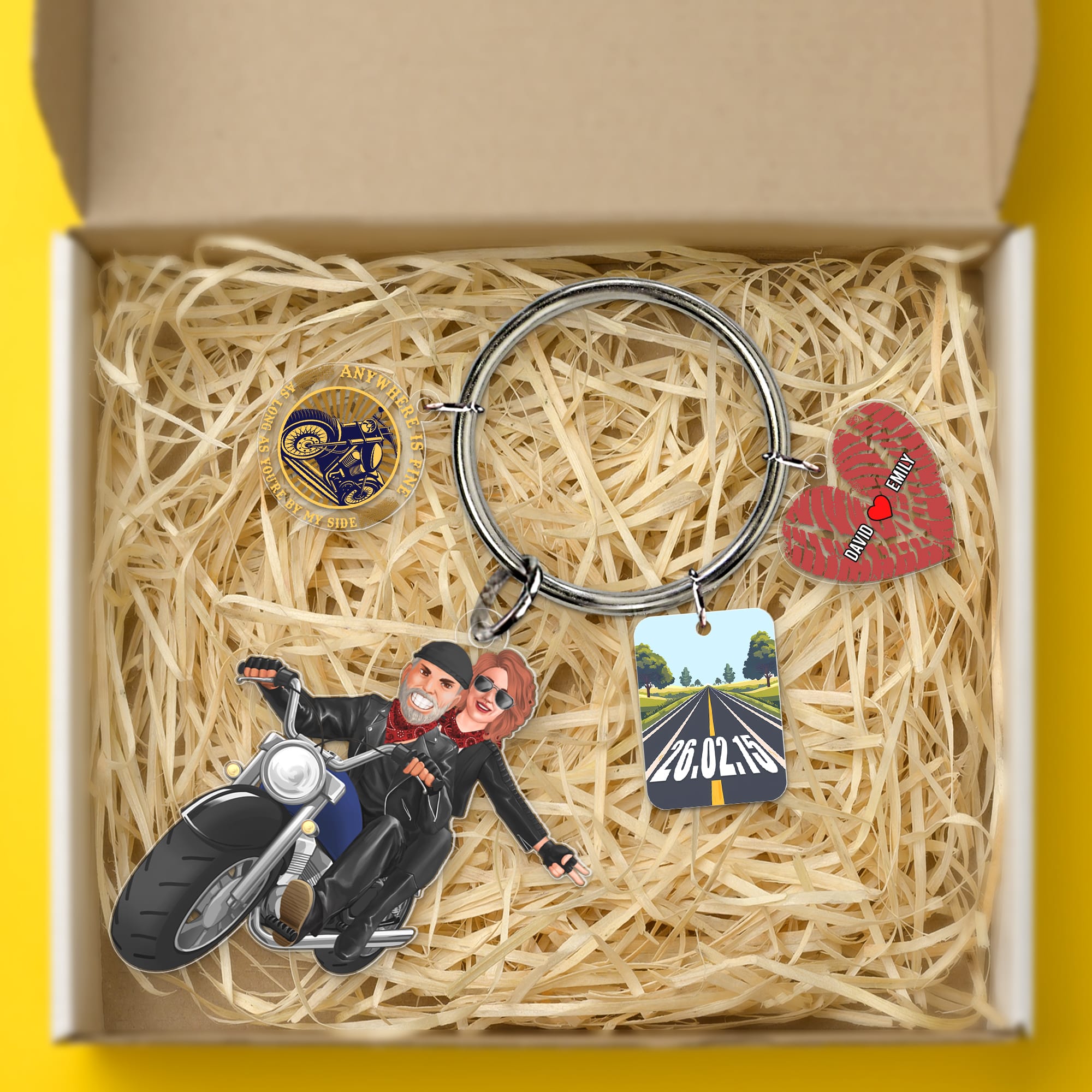 Custom Biker Couple Keychain - Perfect Personalized Gift Keychains PopCulturePrints