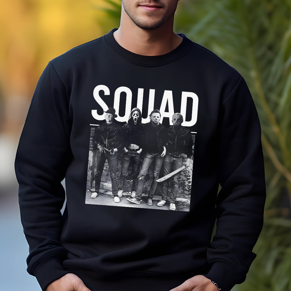 Horror Squad Halloween Hoodie - Spooky Icons Design