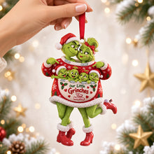 Load image into Gallery viewer, “Celebrate Family Mischief with Our Grinchy Ornament” - Personalized Family Acrylic Ornament - Gift for Everyone Ornament PopCulturePrints
