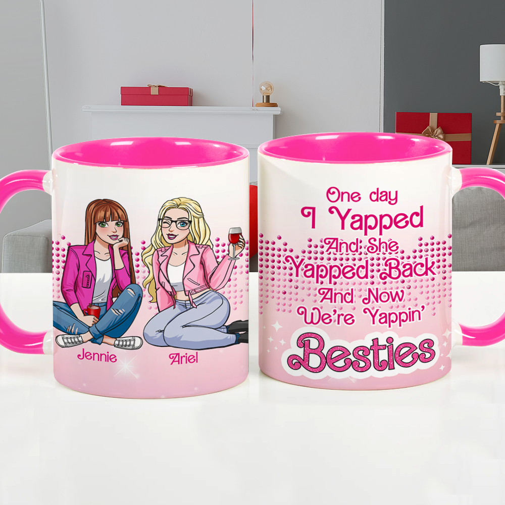 Personalized Best Friends Mug - Yappin' Besties Design