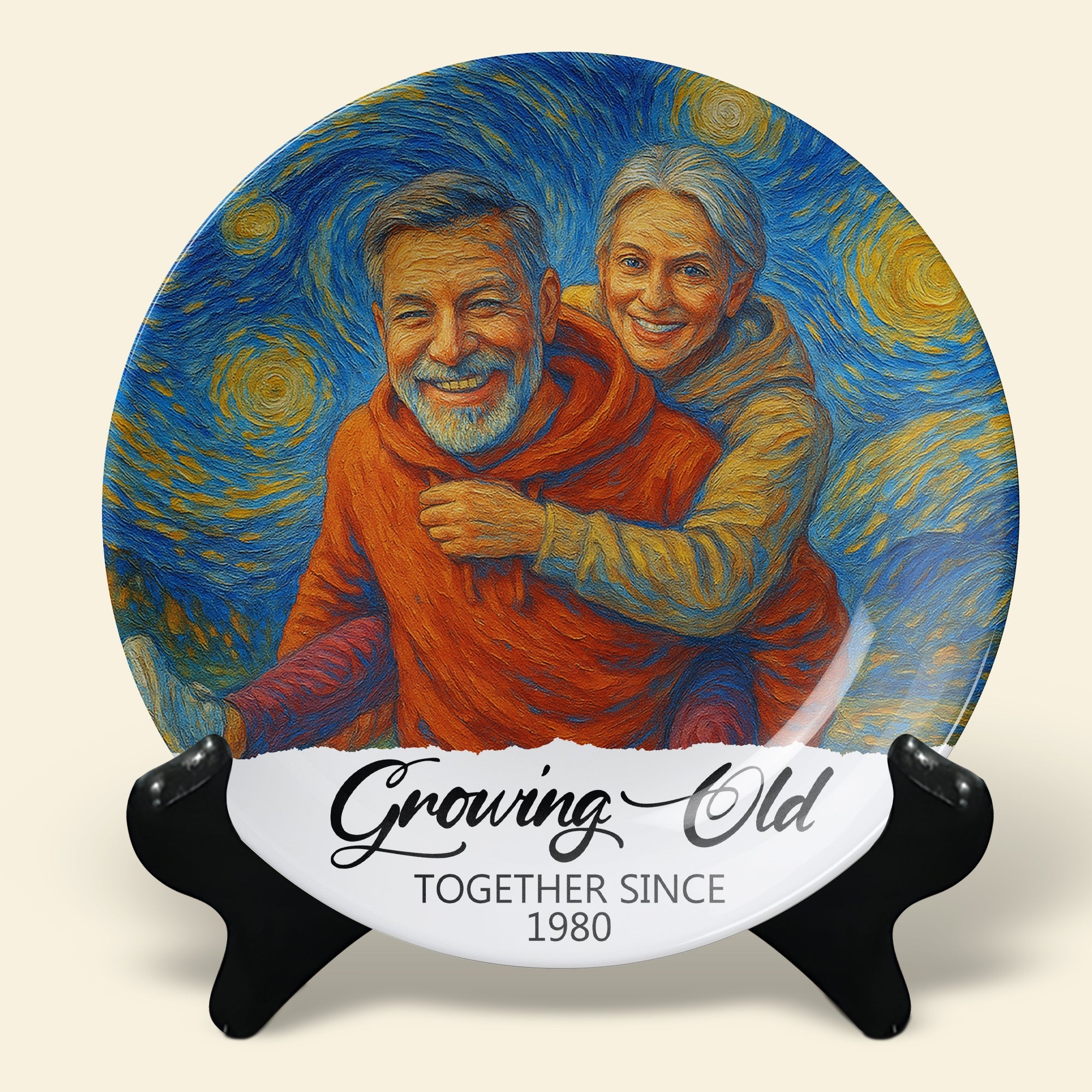 Annoying Each Other Since 1985 - Customizable Round Plate Gift for Couples Ceramic Round Plate PopCulturePrints
