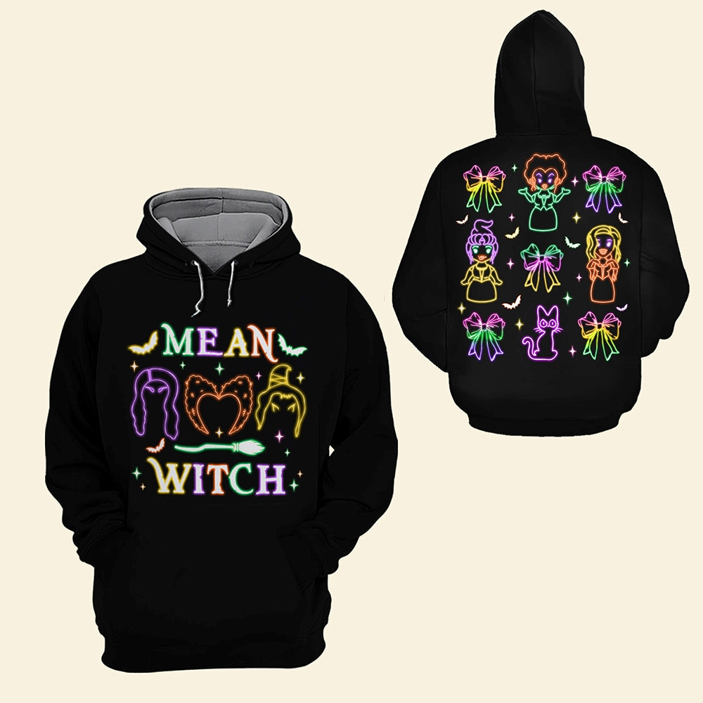 Glow in the Dark 'Mean Witch' Halloween Shirt AOP Products PopCulturePrints