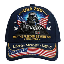 Load image into Gallery viewer, “May the Freedom Be With You” - Celebrated America 250th Anniversary Classic Cap - Personalized Gift for Patriots
