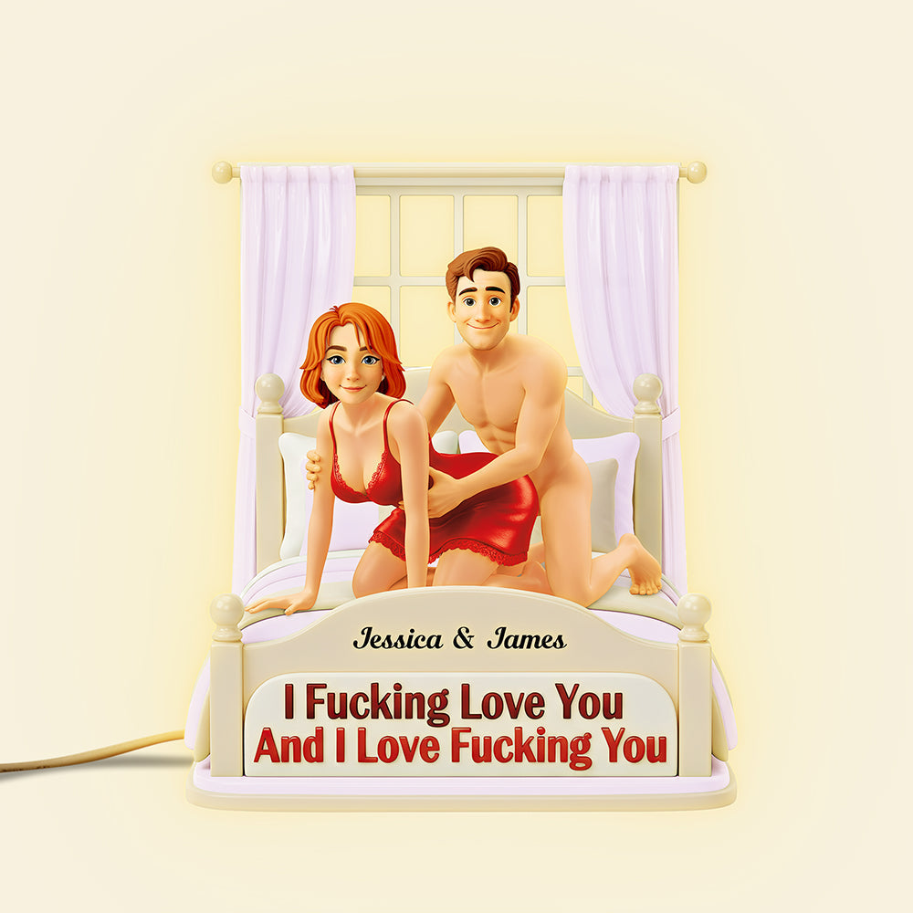 I Fucking Love You - Personalized Playful Couple Light Box Gift Light Box PopCulturePrints