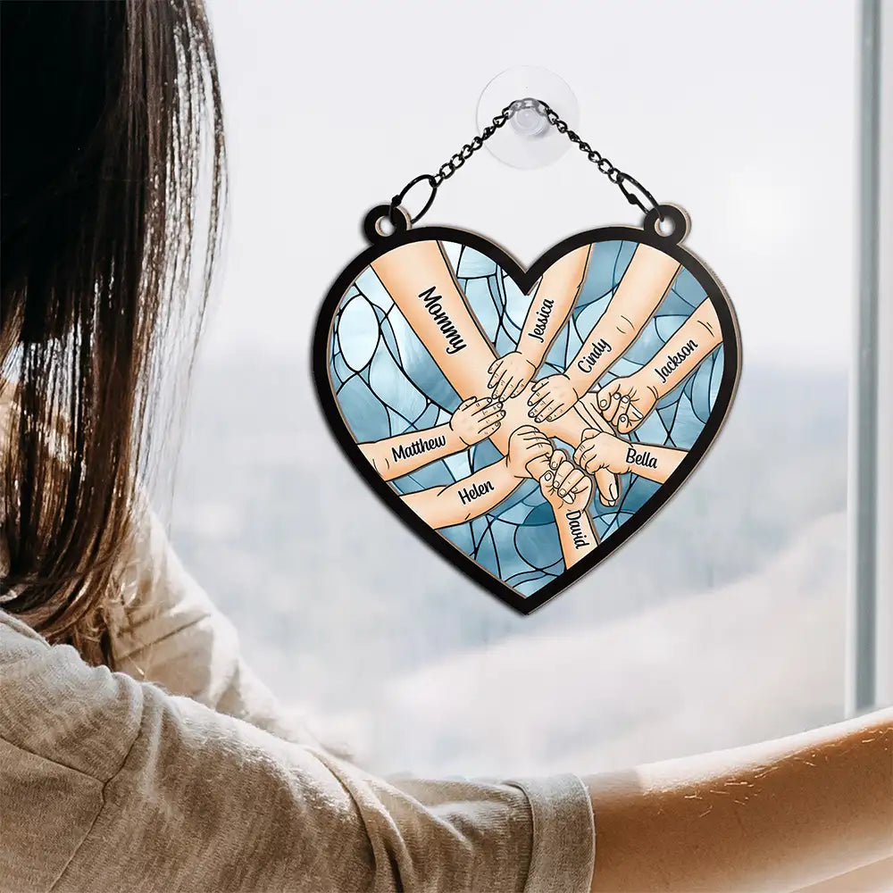Together in Love - Personalized Window Hanging Suncatcher Ornament for Mom & Grandma Suncatcher Ornament PopCulturePrints