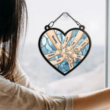 Load image into Gallery viewer, Together in Love - Personalized Window Hanging Suncatcher Ornament for Mom &amp; Grandma Suncatcher Ornament PopCulturePrints
