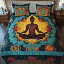 Load image into Gallery viewer, &quot;Find Your Inner Peace&quot; - Mandala Meditation Quilt Bed Set - Personalized Gift for Yoga Lovers Blanket PopCulturePrints
