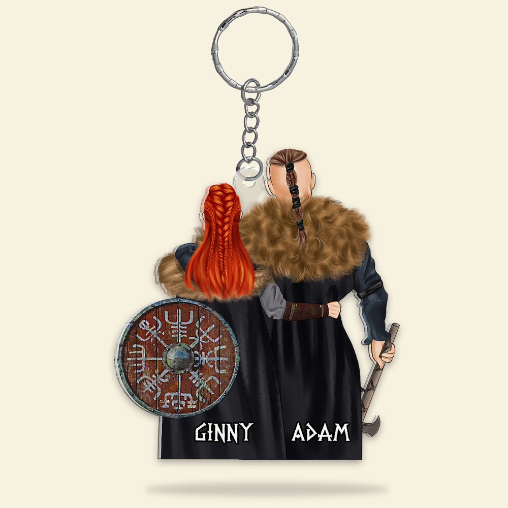 Personalized Viking Couple Keychain - Unique Gift for Him and Her Keychains PopCulturePrints