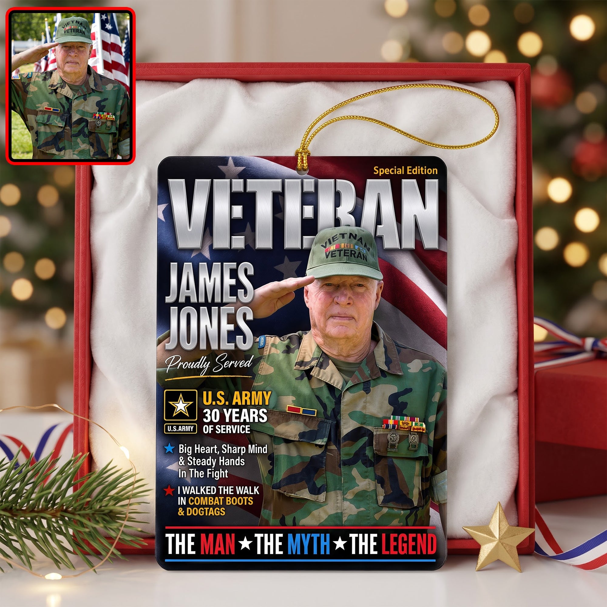 Military Honors Acrylic Ornament - Custom Photo Christmas Gifts For Veterans 05huqn260826 Ornament PopCulturePrints
