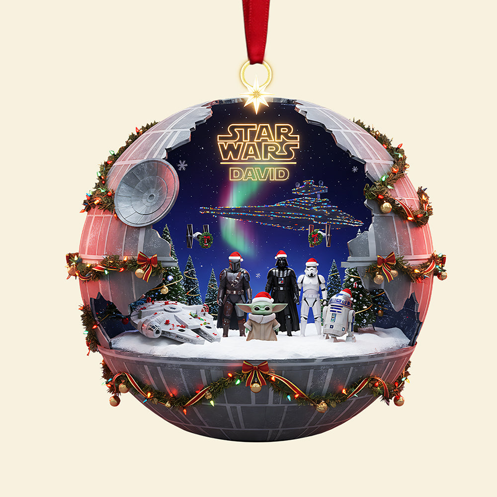 "May The Force Be With You!" - Custom Star Wars Ornament - Personalized Gift for Movie Fans, Collectors, and Star Wars Lovers Ornament PopCulturePrints