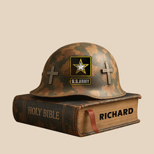 Load image into Gallery viewer, Courage and Faith: Christian Soldier Acrylic Plaque - Personalized Gift for Veterans Shaped Plaques PopCulturePrints
