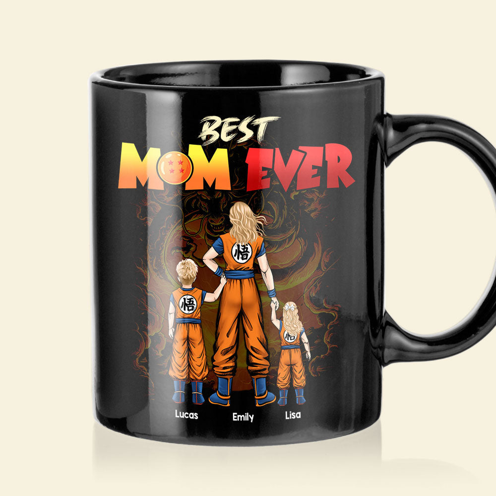 Custom Anime-Themed Best Mom Ever Coffee Mug - Personalized Gift for Mother's Day