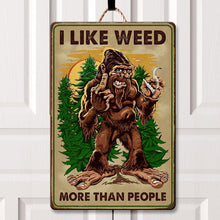 Load image into Gallery viewer, Custom Weed Lover Bigfoot Metal Sign Metal Signs PopCulturePrints
