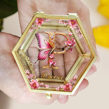 Load image into Gallery viewer, Embrace Elegance: Personalized Flower Butterfly Monogram Glass Jewelry Box Jewelry Box PopCulturePrints
