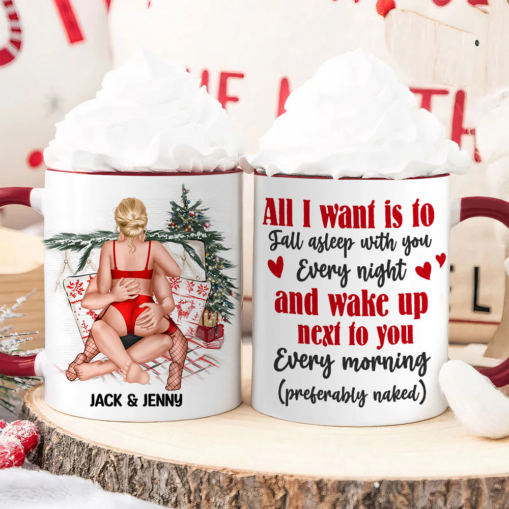 Personalized Couple's Christmas Mug - Romantic Sleep Quote