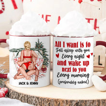 Load image into Gallery viewer, Personalized Couple&#39;s Christmas Mug - Romantic Sleep Quote
